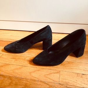 M4DE suede black pumps heels